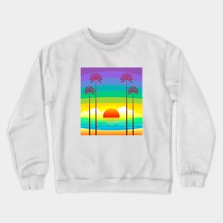 Palm Tree Design Crewneck Sweatshirt